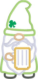 Gnome with Beer St Patricks Day Applique Embroidery Design by snugglepuppyapplique.com