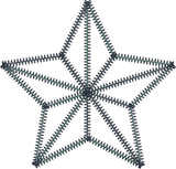 Pieced Star zigzag applique embroidery design, snugglepuppyapplique.com