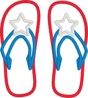 An applique of flip flops with a decorative star by snugglepuppyapplique.com