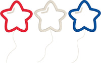 Star Balloon Trio 4th of July Applique Embroidery Design by Snugglepuppyapplique.com