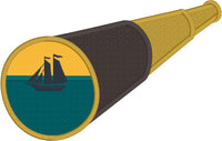 Nautical Telescope applique embroidery design, snugglepuppyapplique, pirate ship