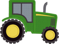 tractor applique embroidery design in profile, farm tractor, snugglepuppyapplique.com