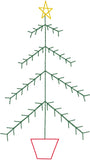 Primitive Christmas Tree Quick Bean Stitch Embroidery Design for machine embroidery by Snugglepuppyapplique.com