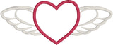 Winged Heart Valentine Applique Embroidery Design by snugglepuppyapplique.com